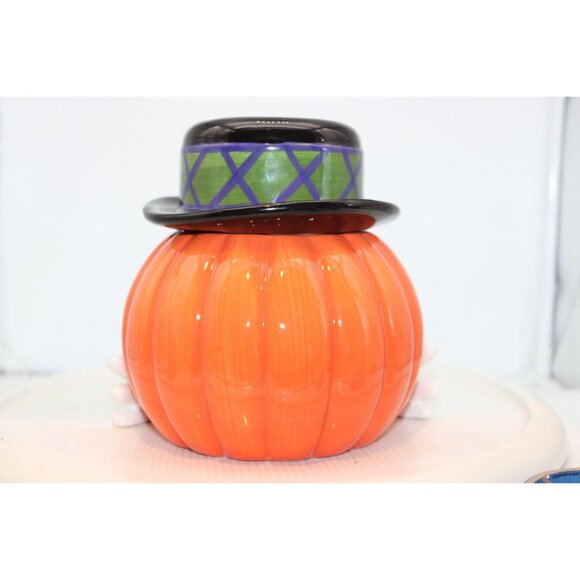 Cookie/Candy Jar - Derby Pumpkin - Fitz & Floyd - 8" - Picture 5 of 8